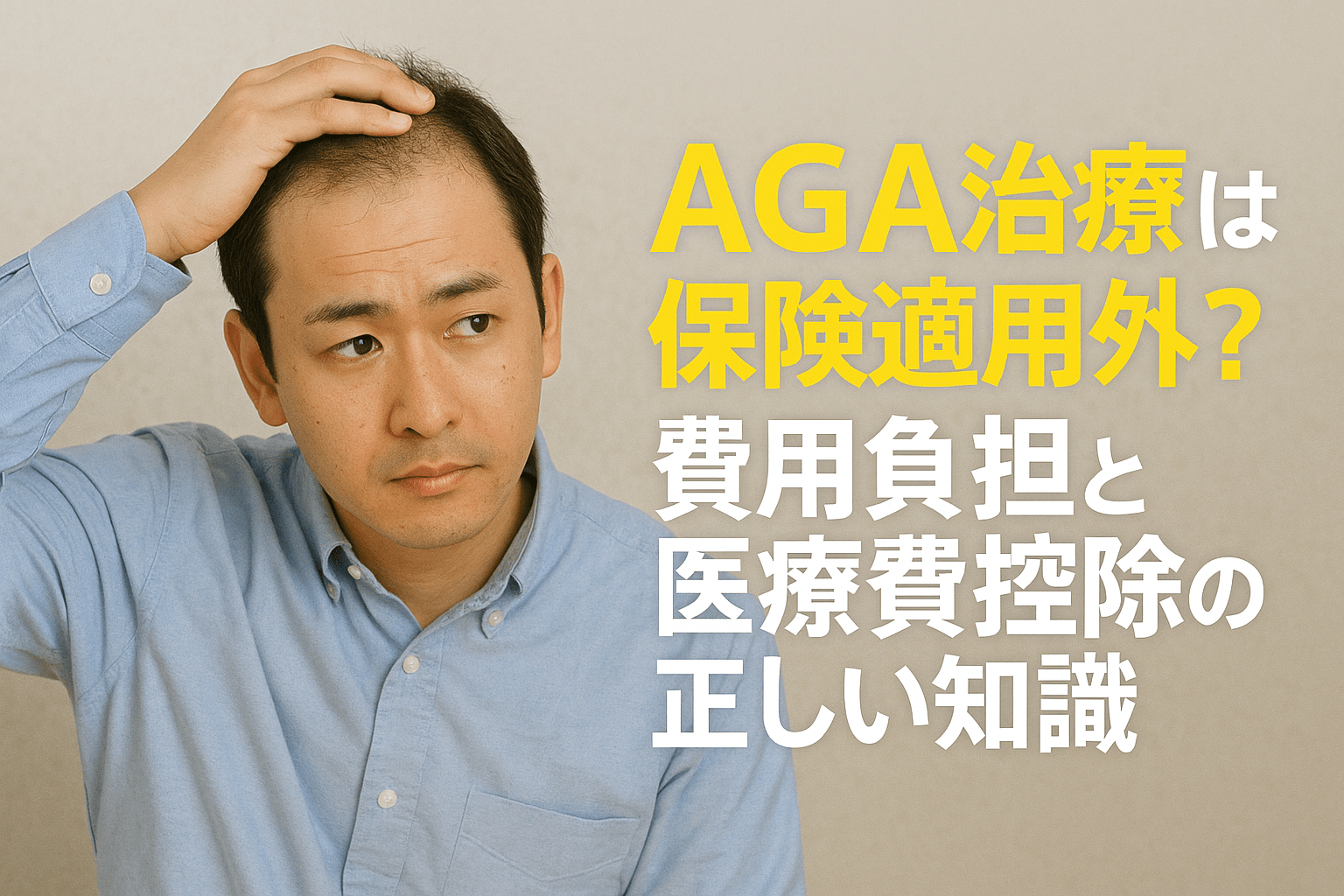 AGA治療は保険適用外？費用負担と医療費控除の正しい知識