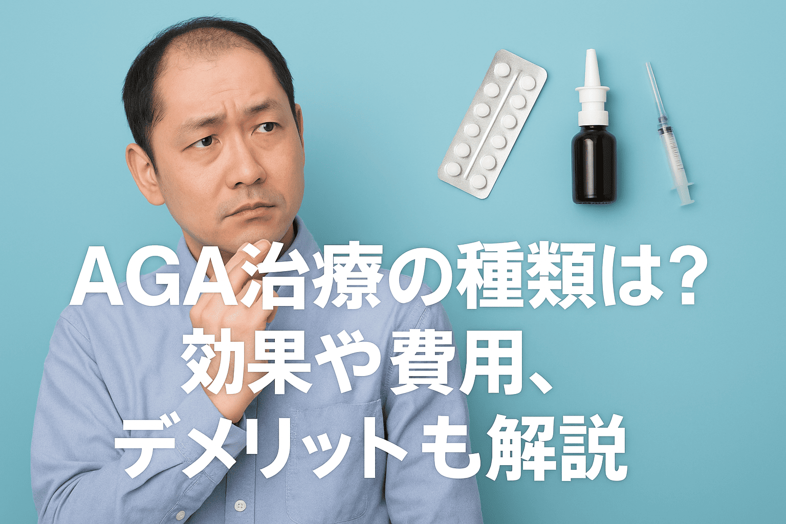 AGA治療の種類は？効果や費用、デメリットも解説