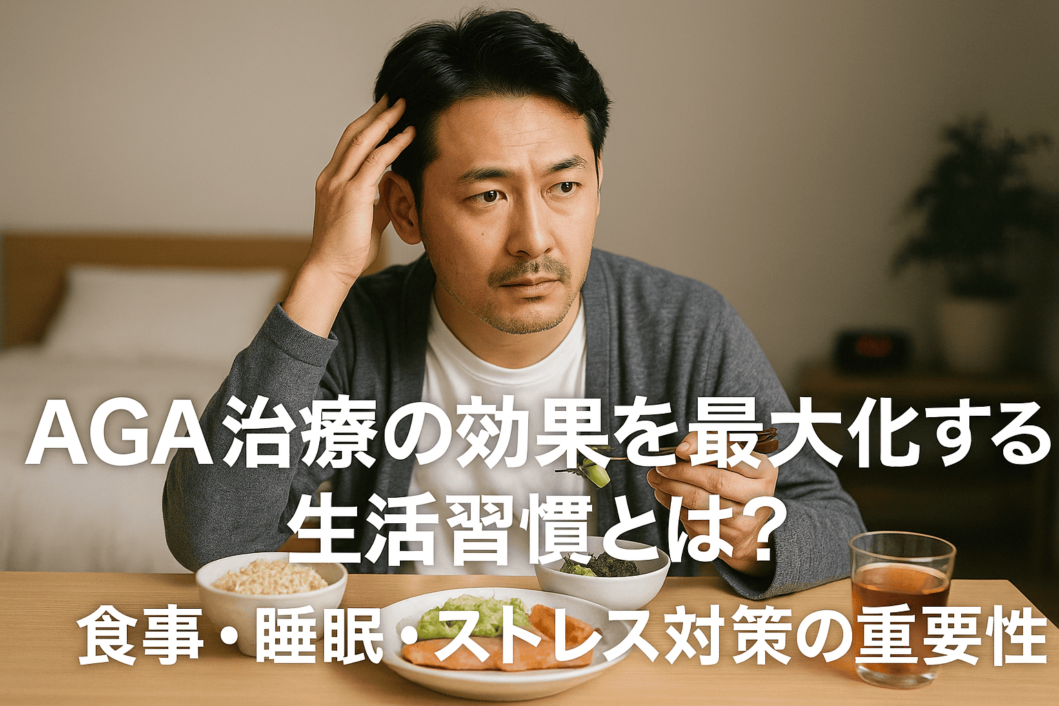 AGA治療の効果を最大化する生活習慣とは？食事・睡眠・ストレス対策の重要性