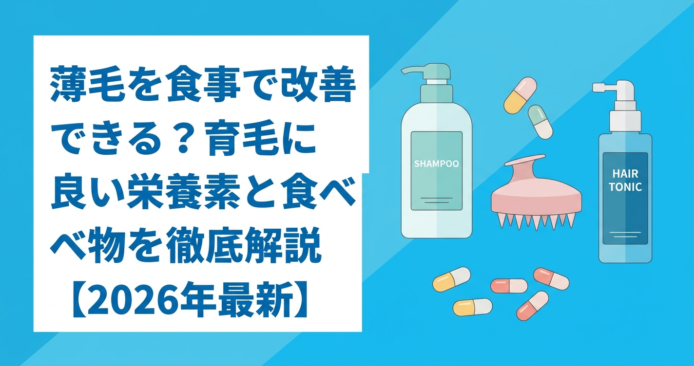 薄毛を食事で改善できる？育毛に良い栄養素と食べ物を徹底解説【2026年最新】