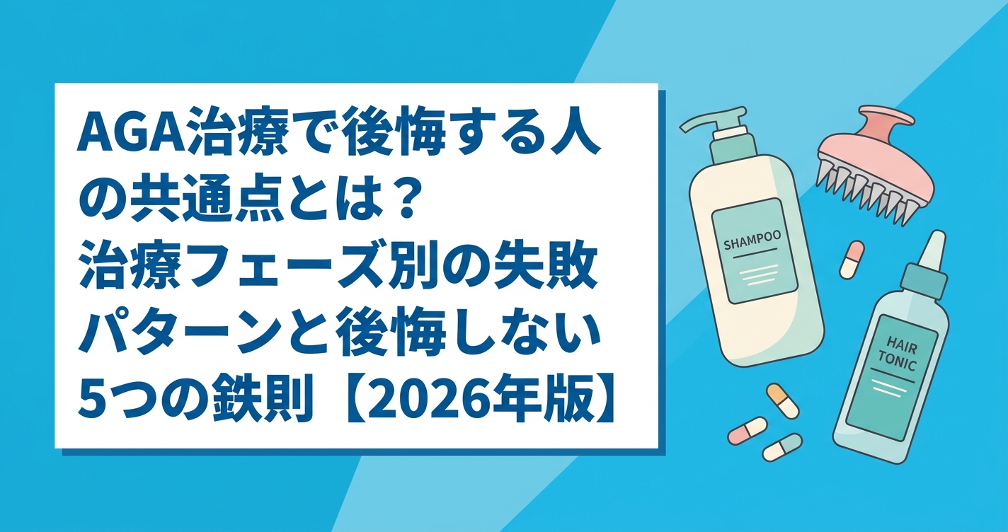 AGA治療で後悔する人の共通点とは？治療フェーズ別の失敗パターンと後悔しない5つの鉄則【2026年版】