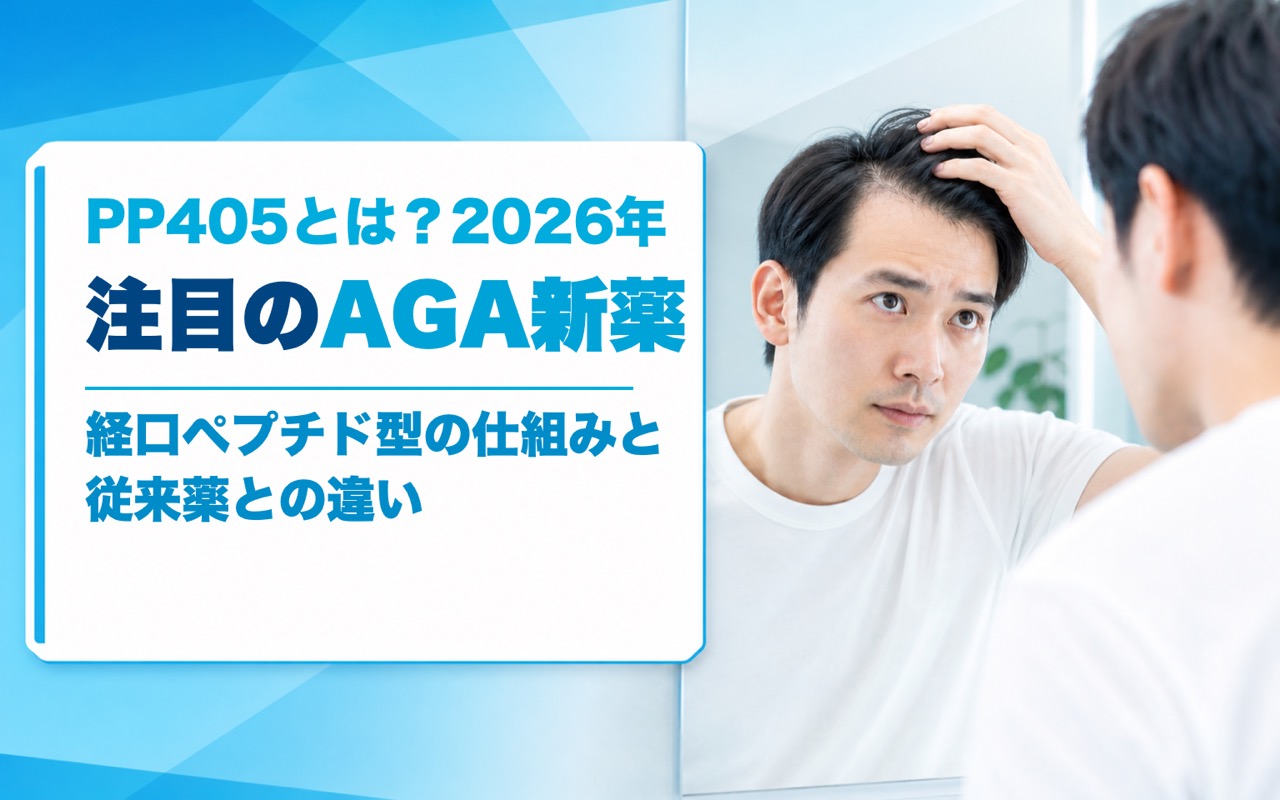PP405とは？2026年注目のAGA新薬を徹底解説｜経口ペプチド型の仕組み・効果・従来薬との違い