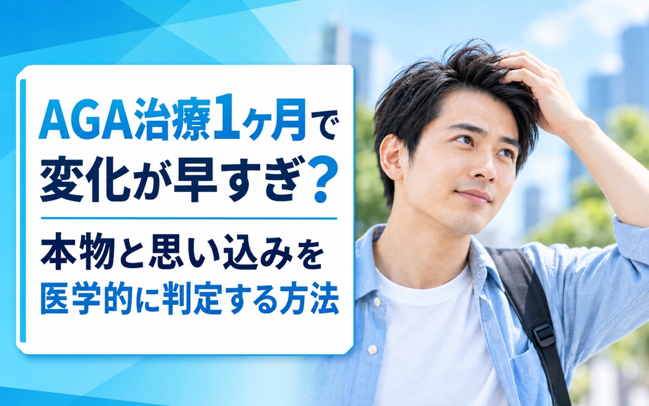 AGA治療1ヶ月で変化が早すぎ？｜本物と思い込みを医学的に判定する方法